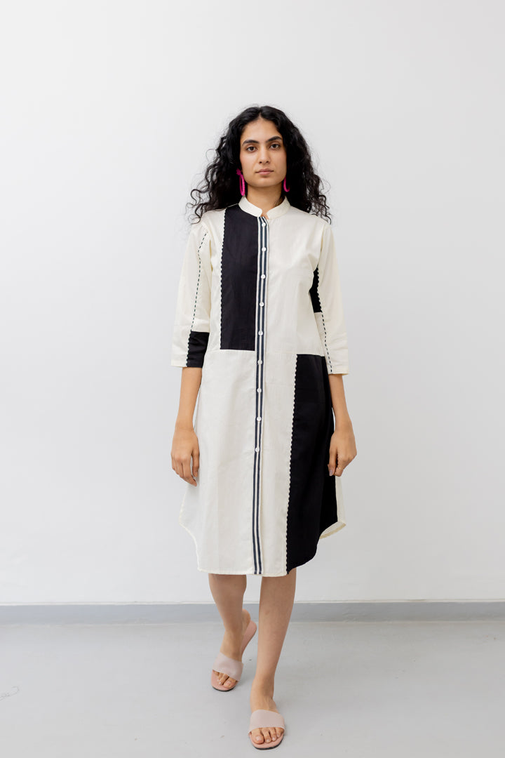 Cream and Coal Shirt Dress