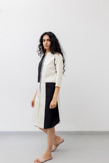 Cream and Coal Shirt Dress