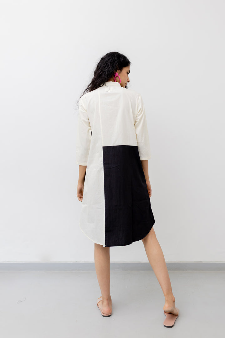 Cream and Coal Shirt Dress