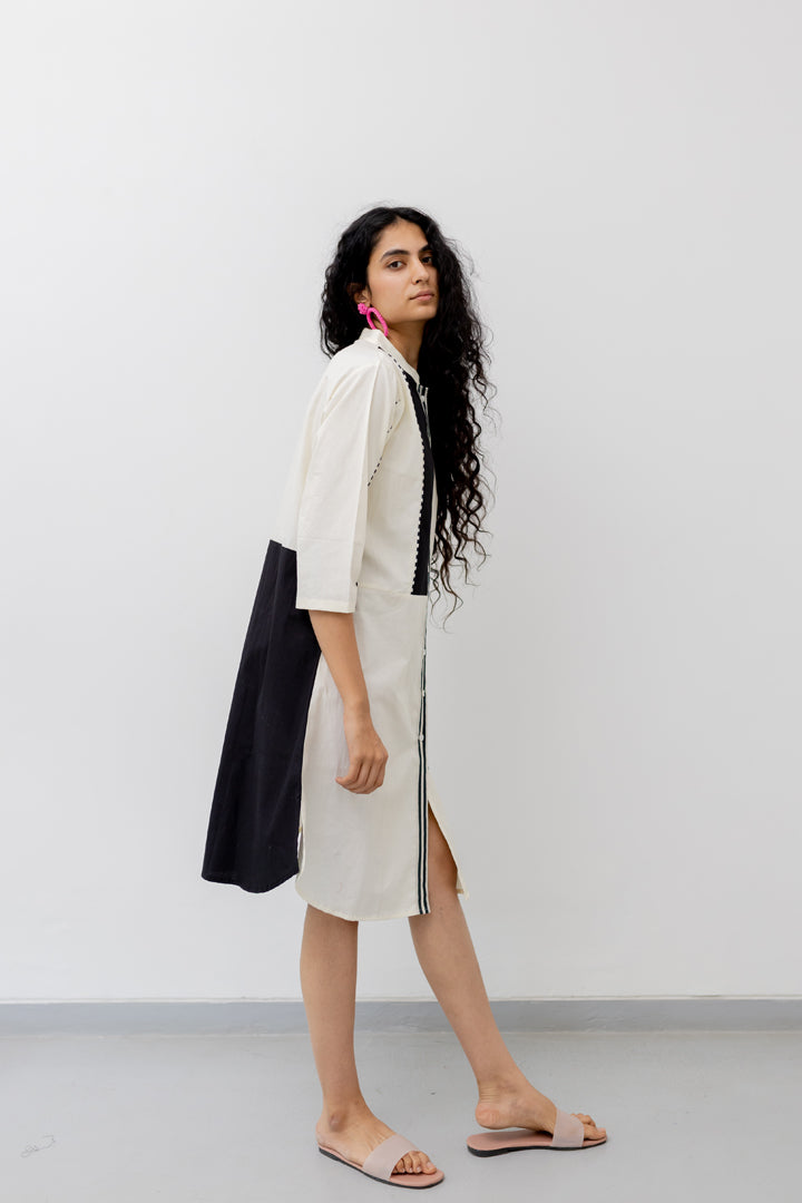 Cream and Coal Shirt Dress
