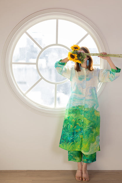 Vincent Landscape Buttondown Tunic Set