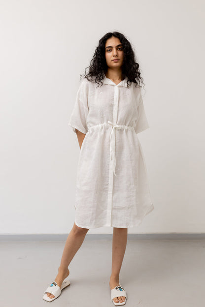 Pristine White Shirt Dress