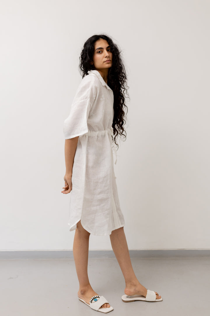 Pristine White Shirt Dress