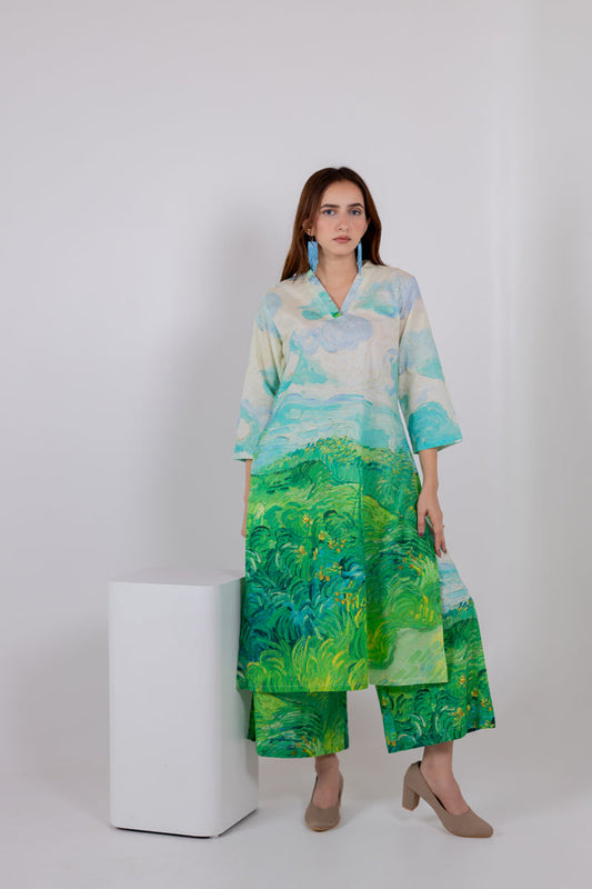 Vincent Landscape Kurta Set