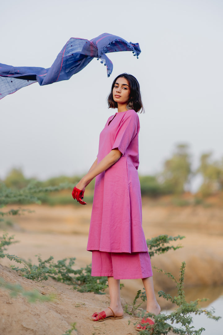 Lilac Kurta and Culottes Set