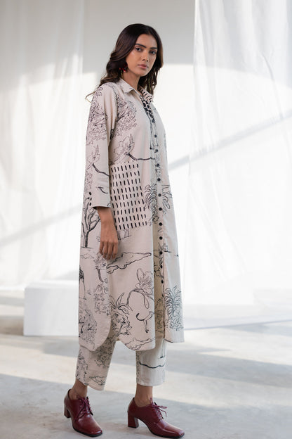 Shell White Safari Tunic Set