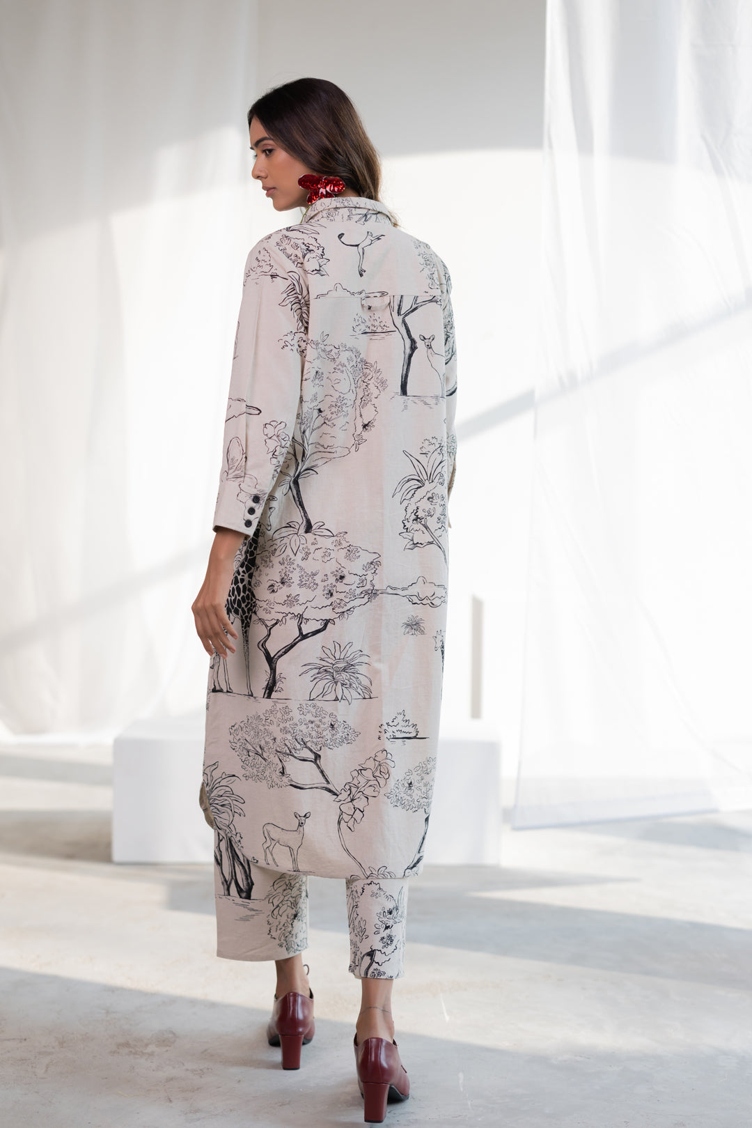 Shell White Safari Tunic Set