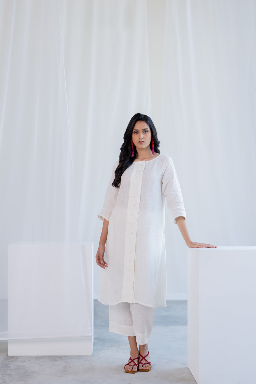 Linear Linen Kurta