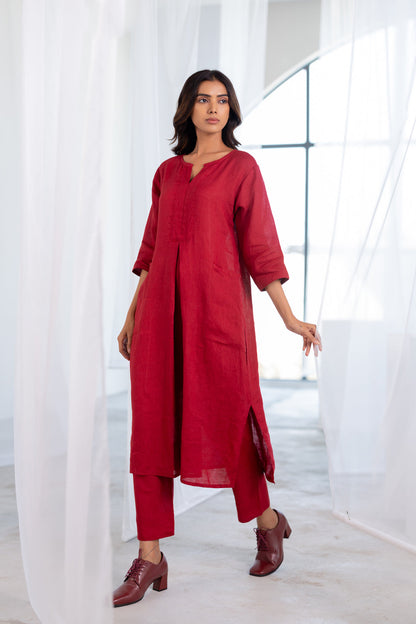Garnet Adorned Linen Co- Ord Set