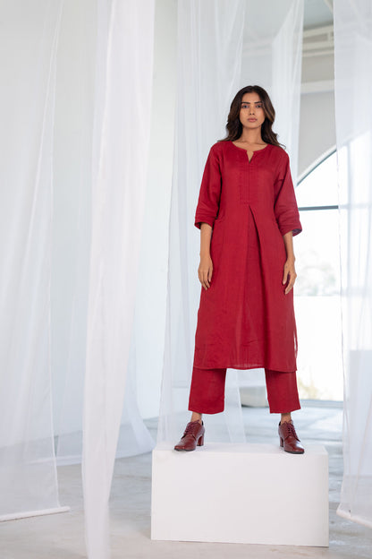 Garnet Adorned Linen Co- Ord Set