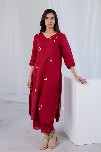 Garnet Blossom Kurta