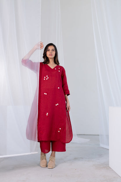 Garnet Blossom Kurta