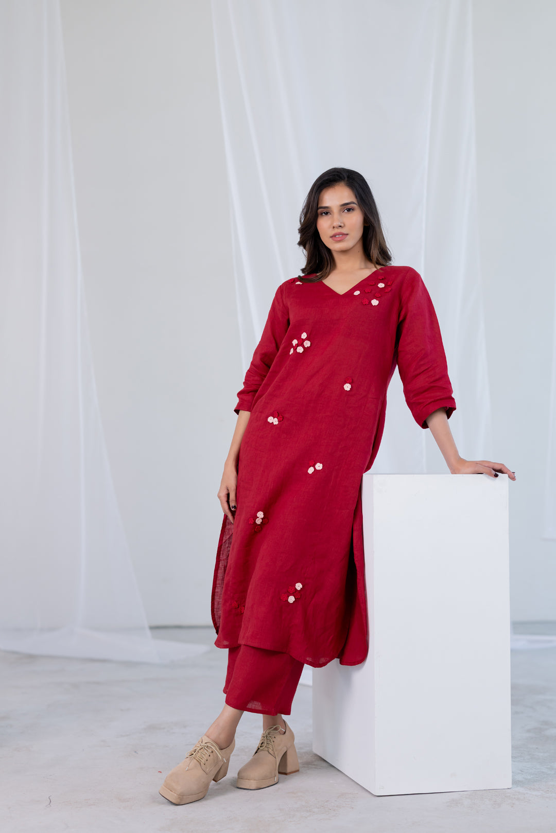 Garnet Blossom Kurta