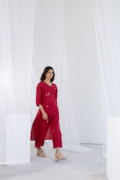 Garnet Blossom Kurta