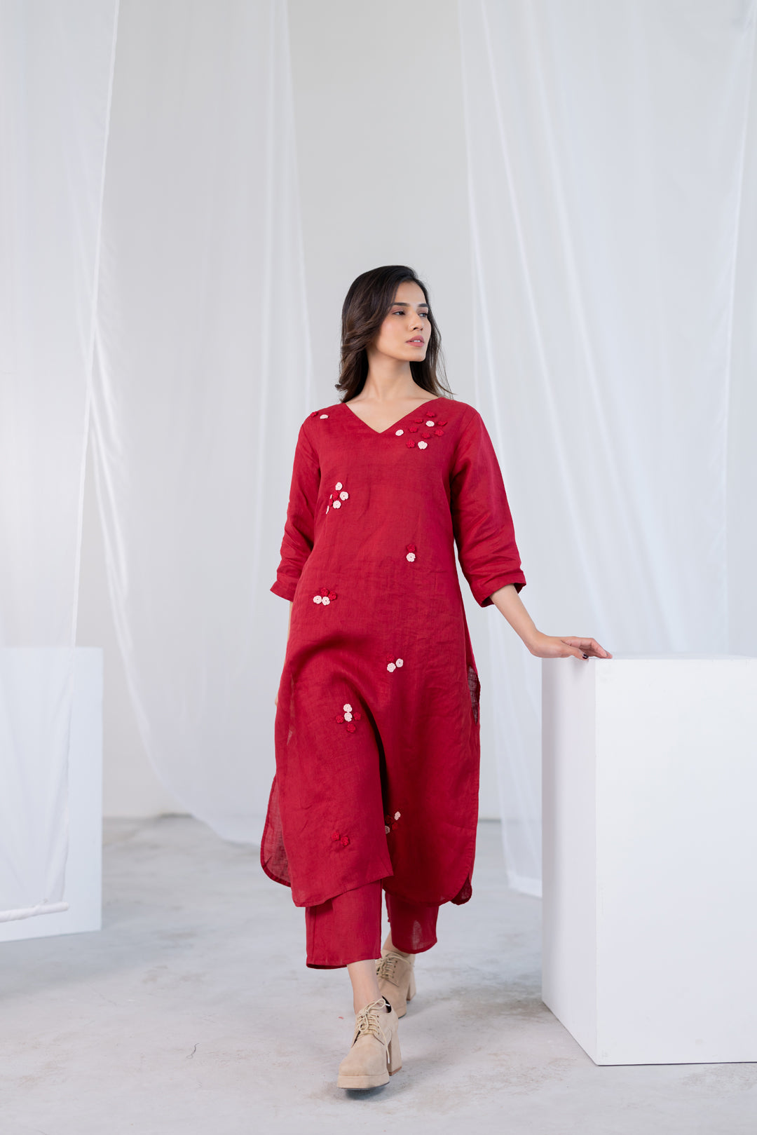 Garnet Blossom Kurta