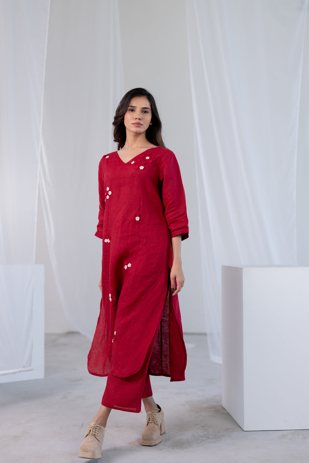 Garnet Blossom Kurta