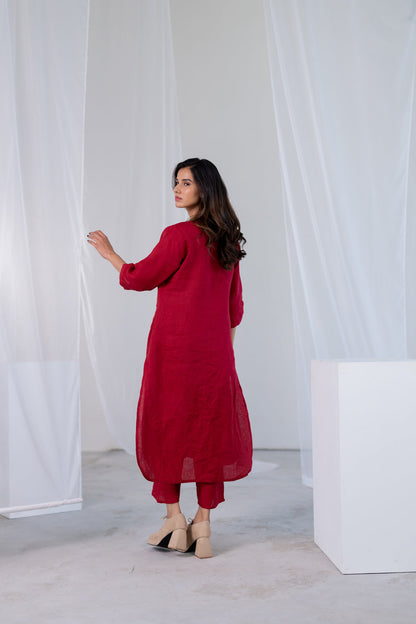 Garnet Blossom Kurta