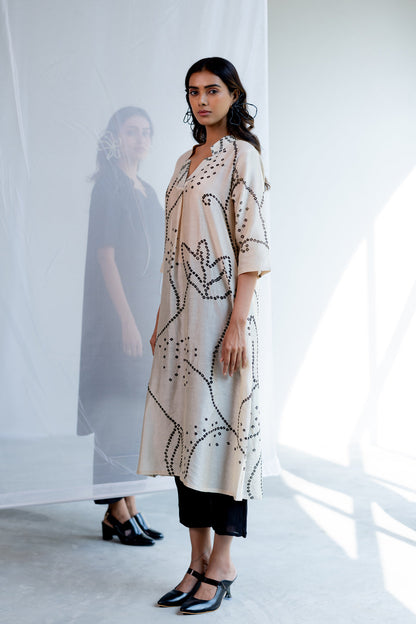 Ecru Bandhani Kurta