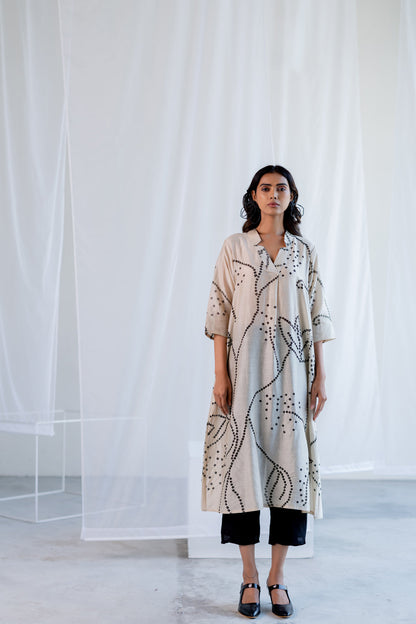 Ecru Bandhani Kurta