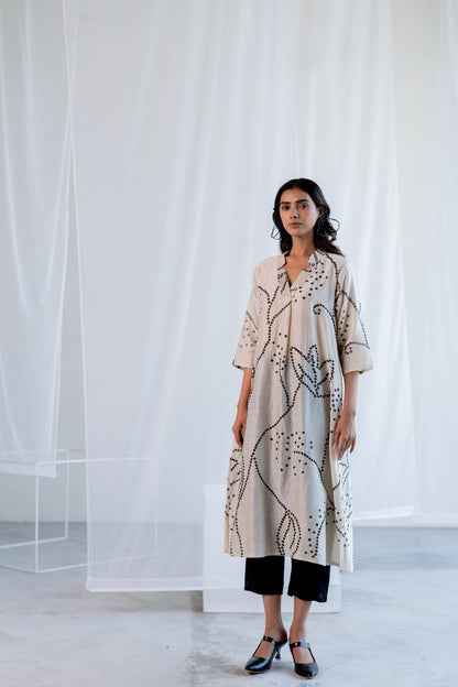 Ecru Bandhani Kurta