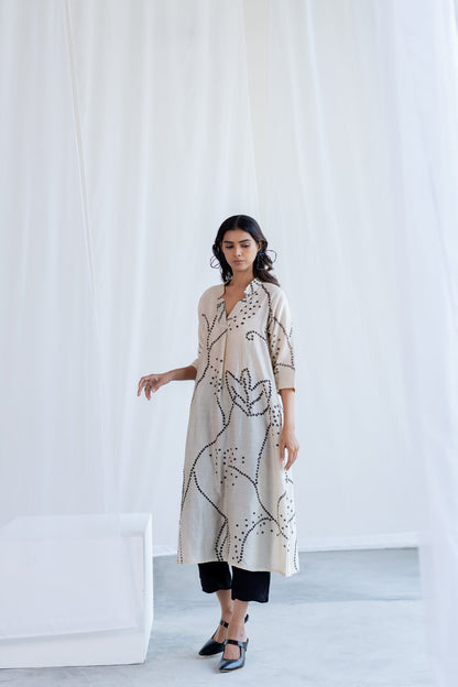 Ecru Bandhani Kurta