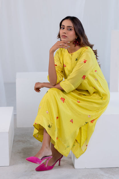 Citrus Flame Kurta